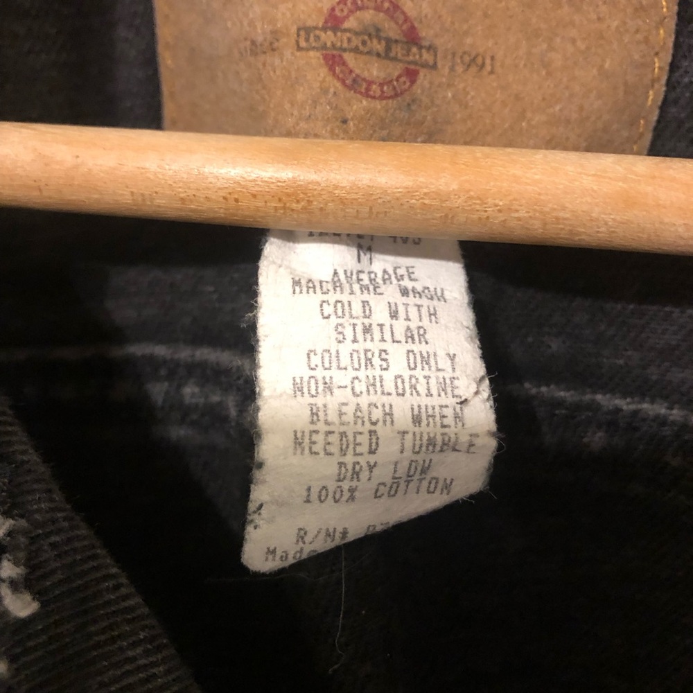 LONDONJEAN Black Denim Jacket with Leather Label - Picture 6 of 6